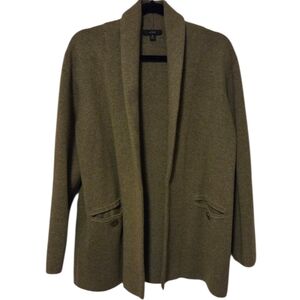 J. Crew Camille sweater-blazer shawl collar AL234 Women's Small Green Wool Blend